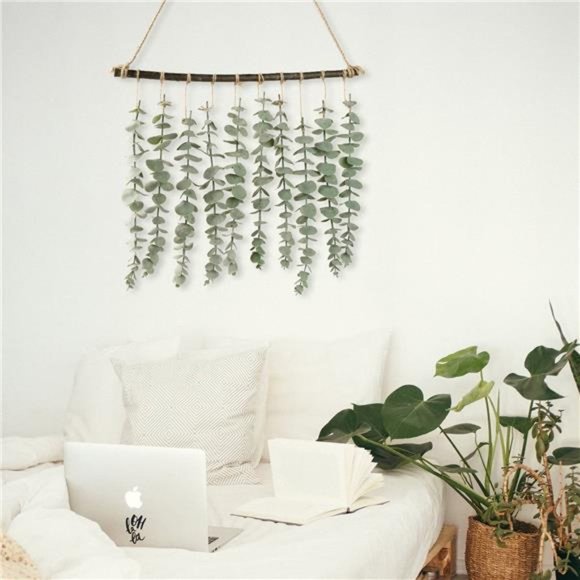 Artificial Eucalyptus Wall Hanging Decor, Fake Eucalyptus Leaves Greenery Vines - Picture 6 of 7
